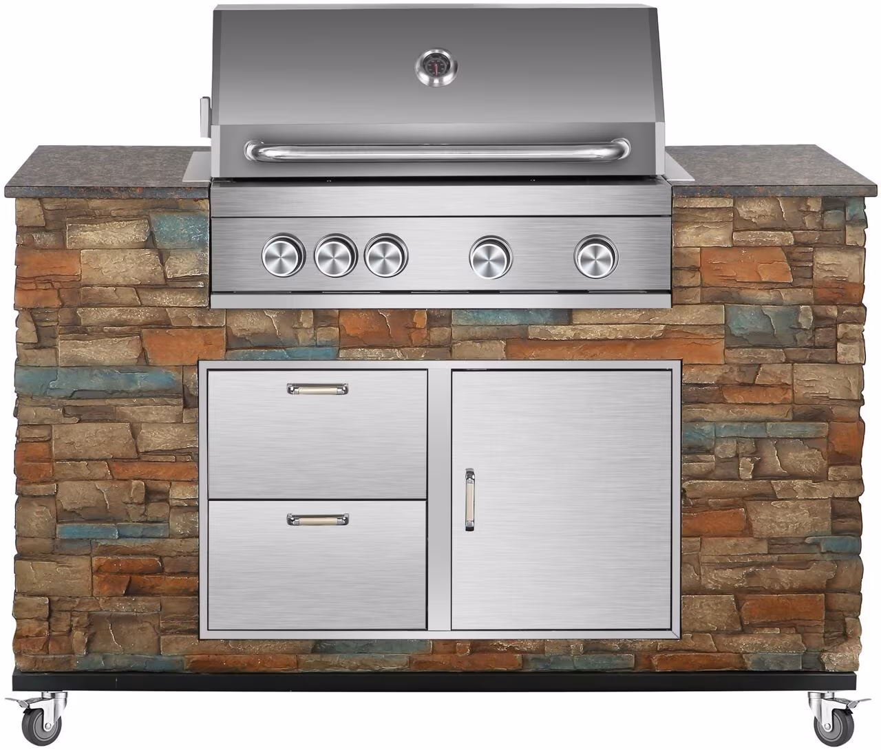 Gas-Grillküche Burlington 18/10 4xBrenner+1Infr. Rückbr.