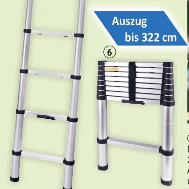 Praktische Alu-Teleskopleiter