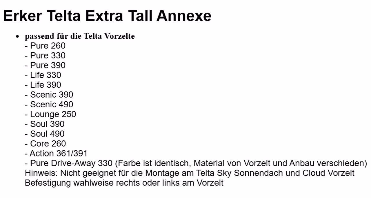 Anbau für Teltazelt
