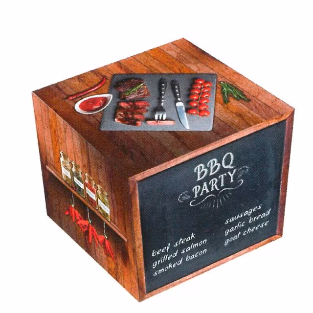 Sitzhocker mit Motiv BBQ