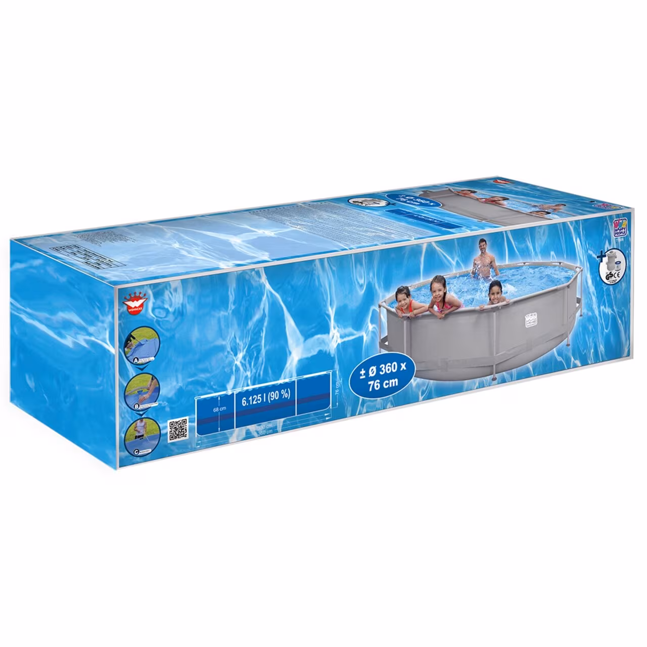 Stahlrahmenpool-Set 360 x 76 cm