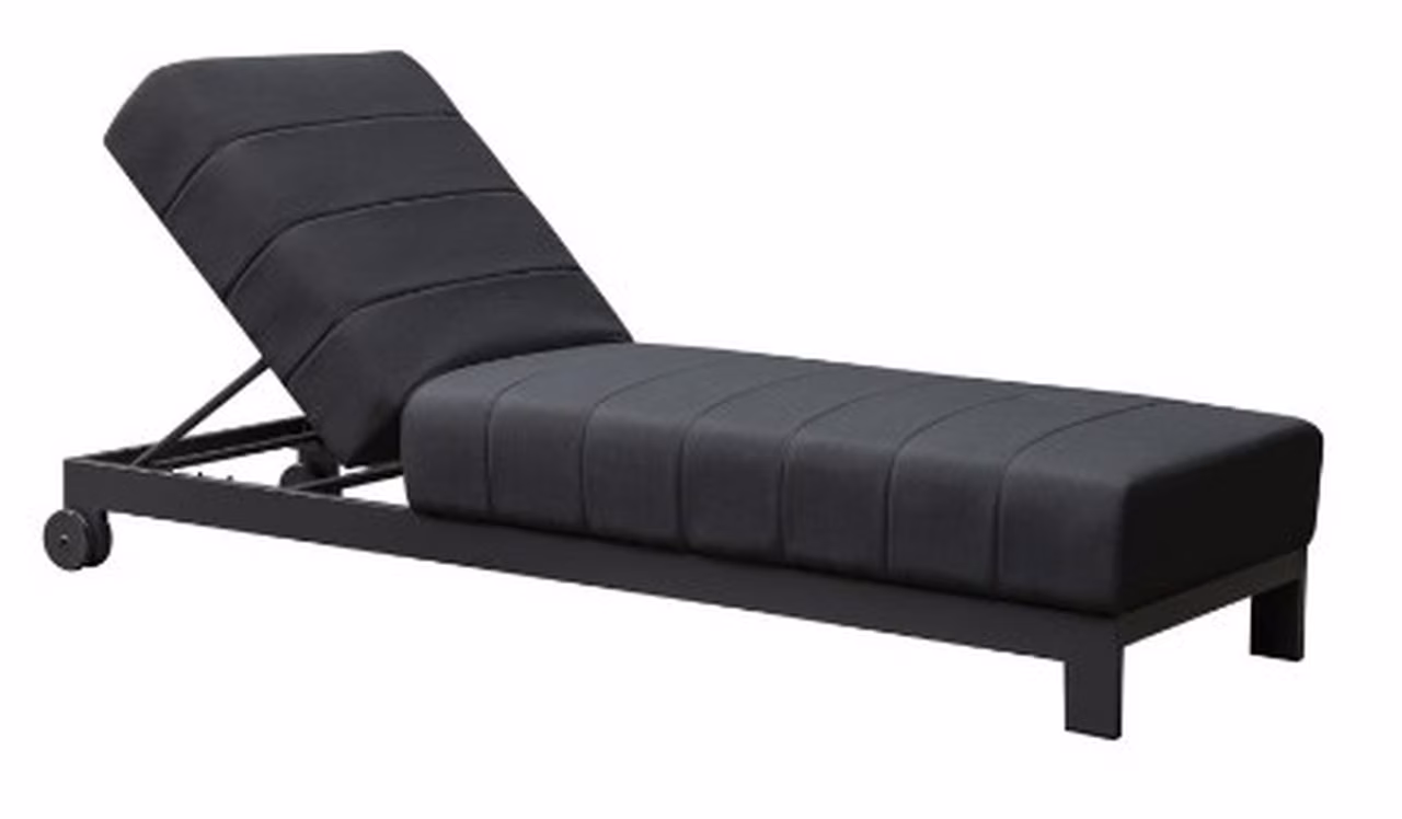 Beziers Sunlounger mit Rollen sooty dunkelgrau