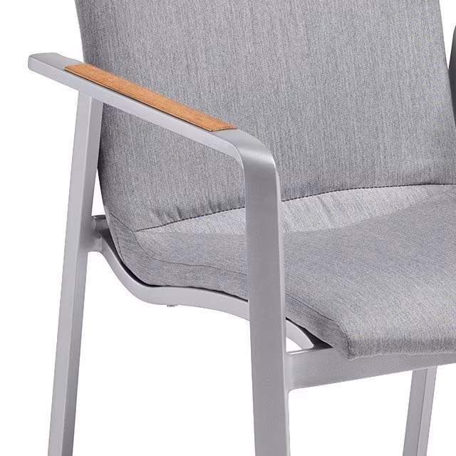 Diamond Stapelsessel Sunbrella Silber / Flanell