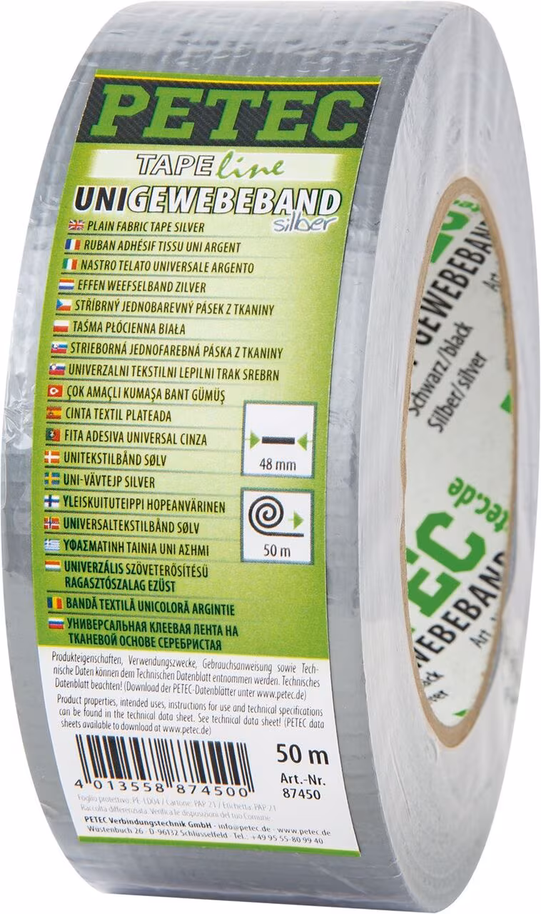 Uni Gewebeband silber - 50 mx48 mm
