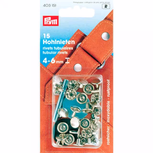 Hohlnieten 4-6 mm silberfarbig