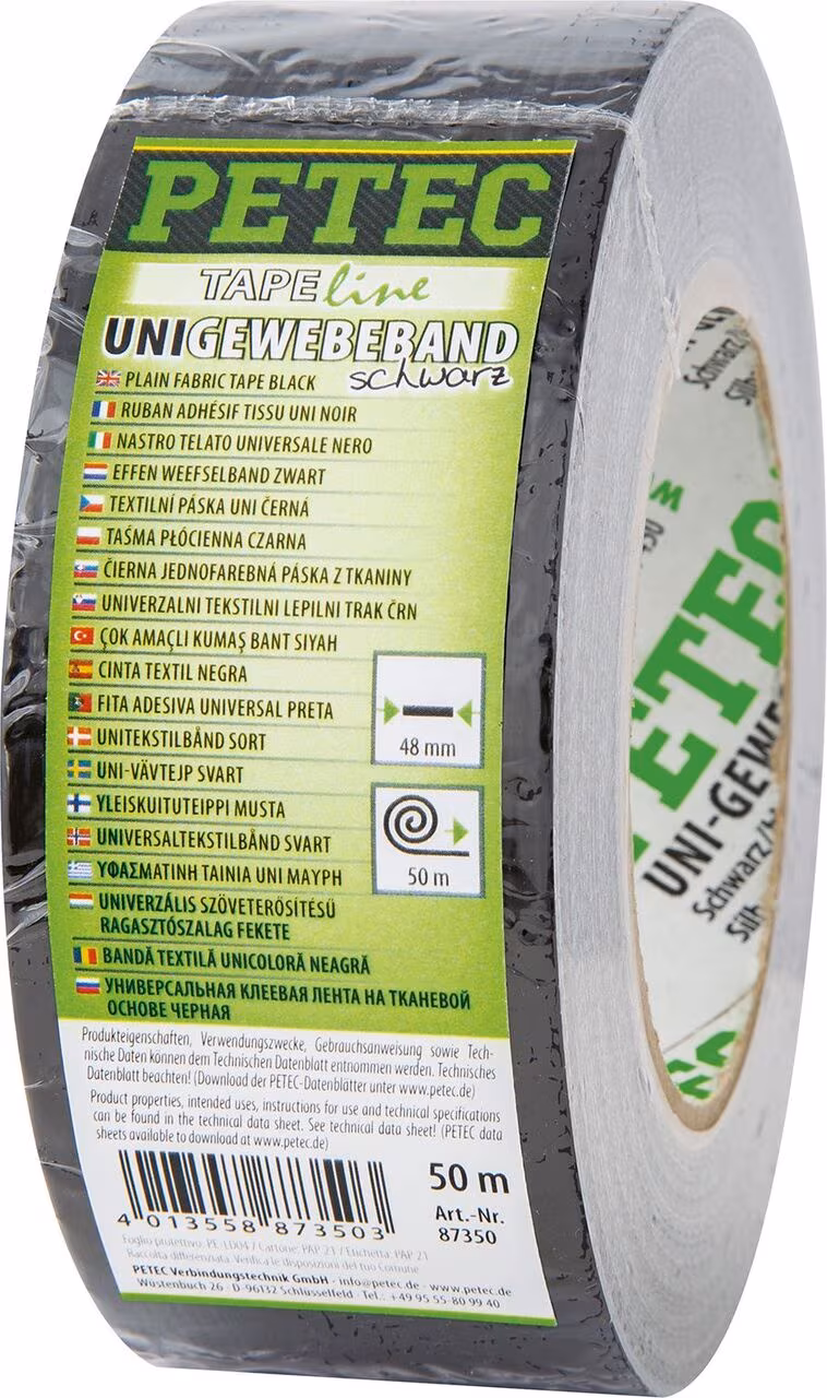 Uni Gewebeband 50 mx48 mm - schwarz