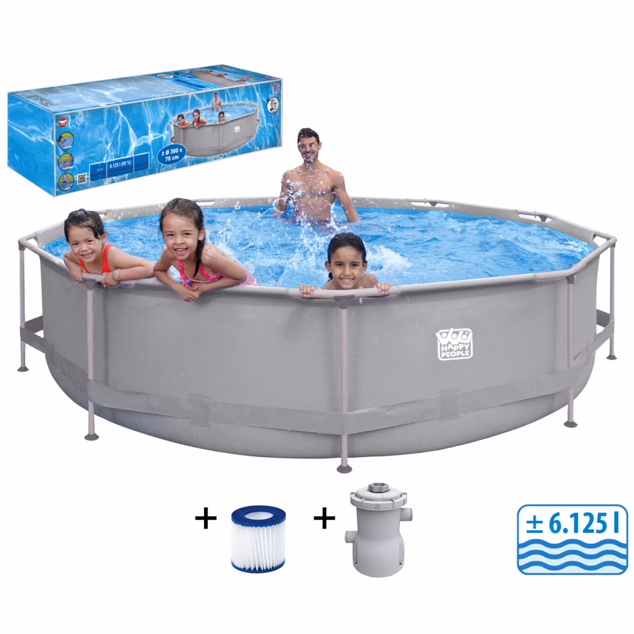 Stahlrahmenpool-Set 360 x 76 cm