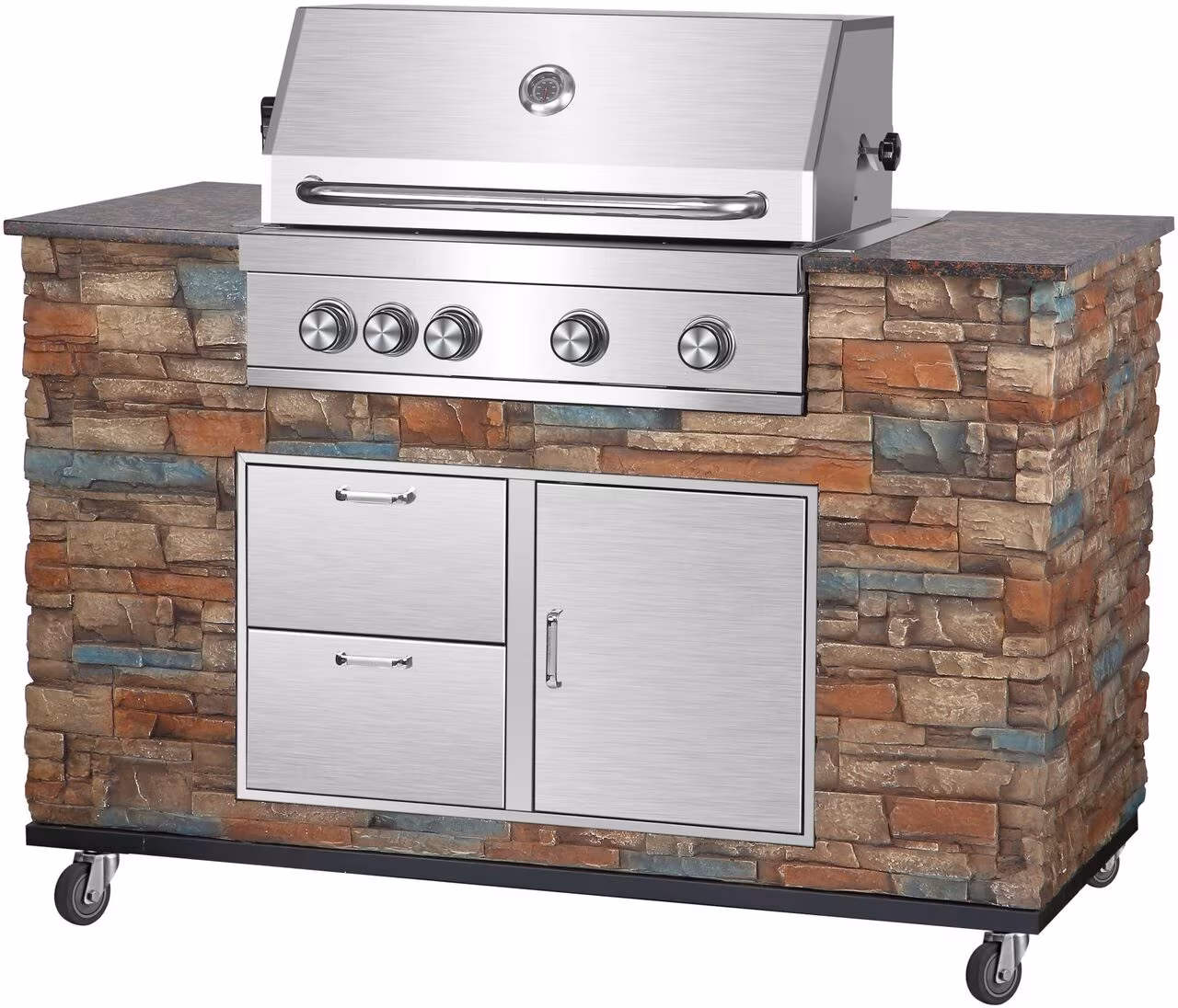 Gas-Grillküche Burlington 18/10 4xBrenner+1Infr. Rückbr.