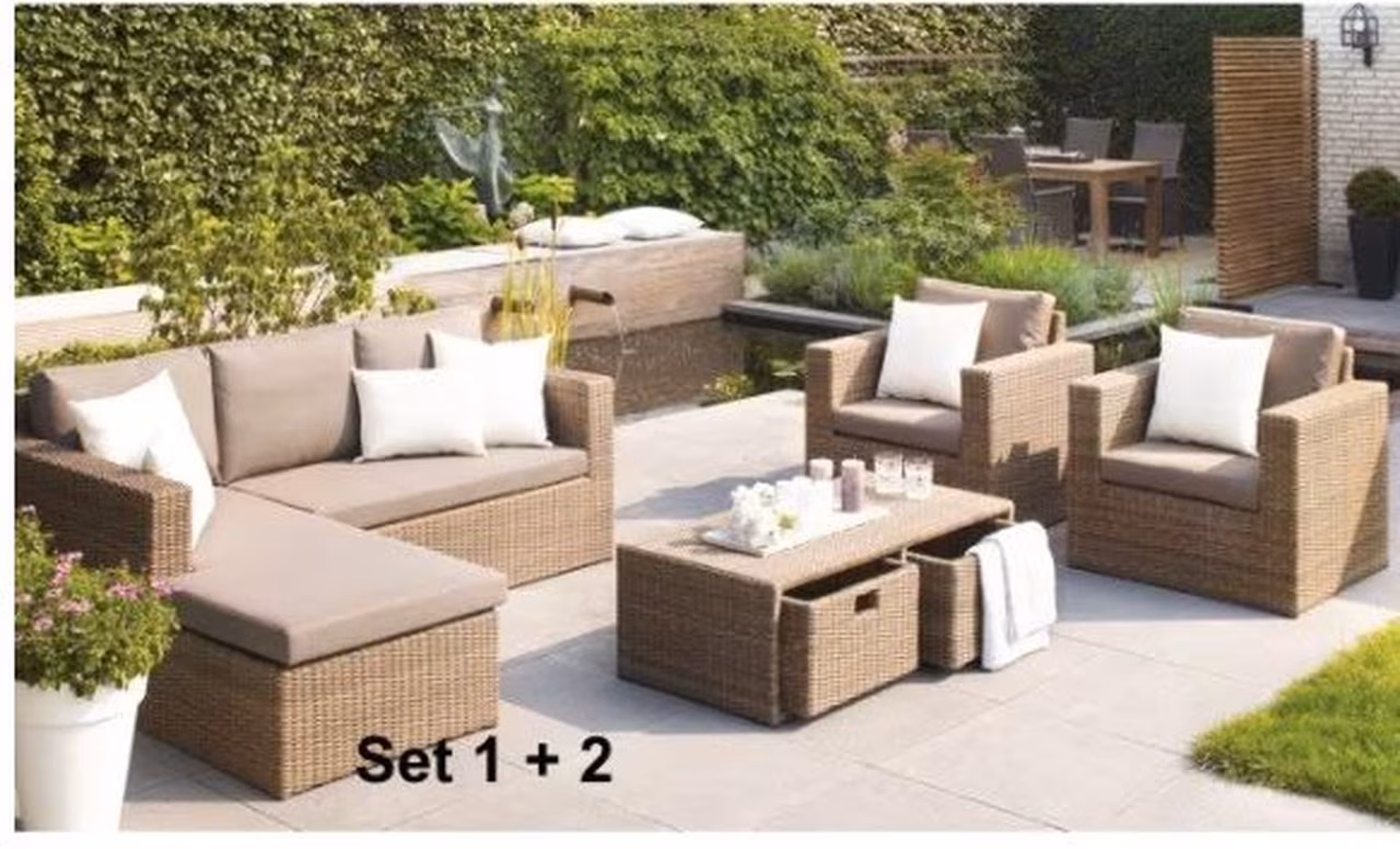 Fabio Lounge Table with Baskets lightbrown