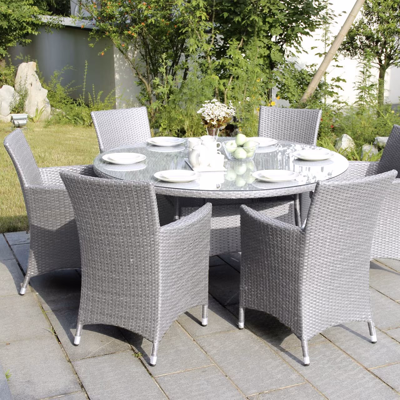 Dining-Set 7-teilig rund