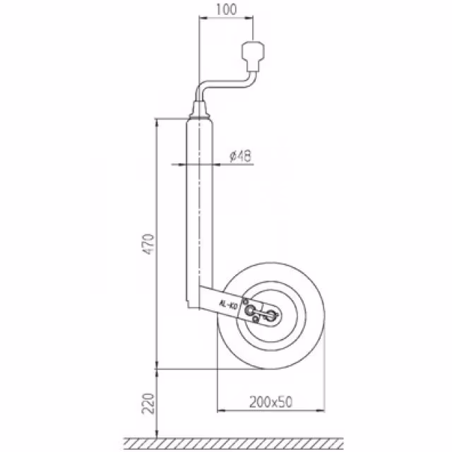 Stützrad mit Pinstop