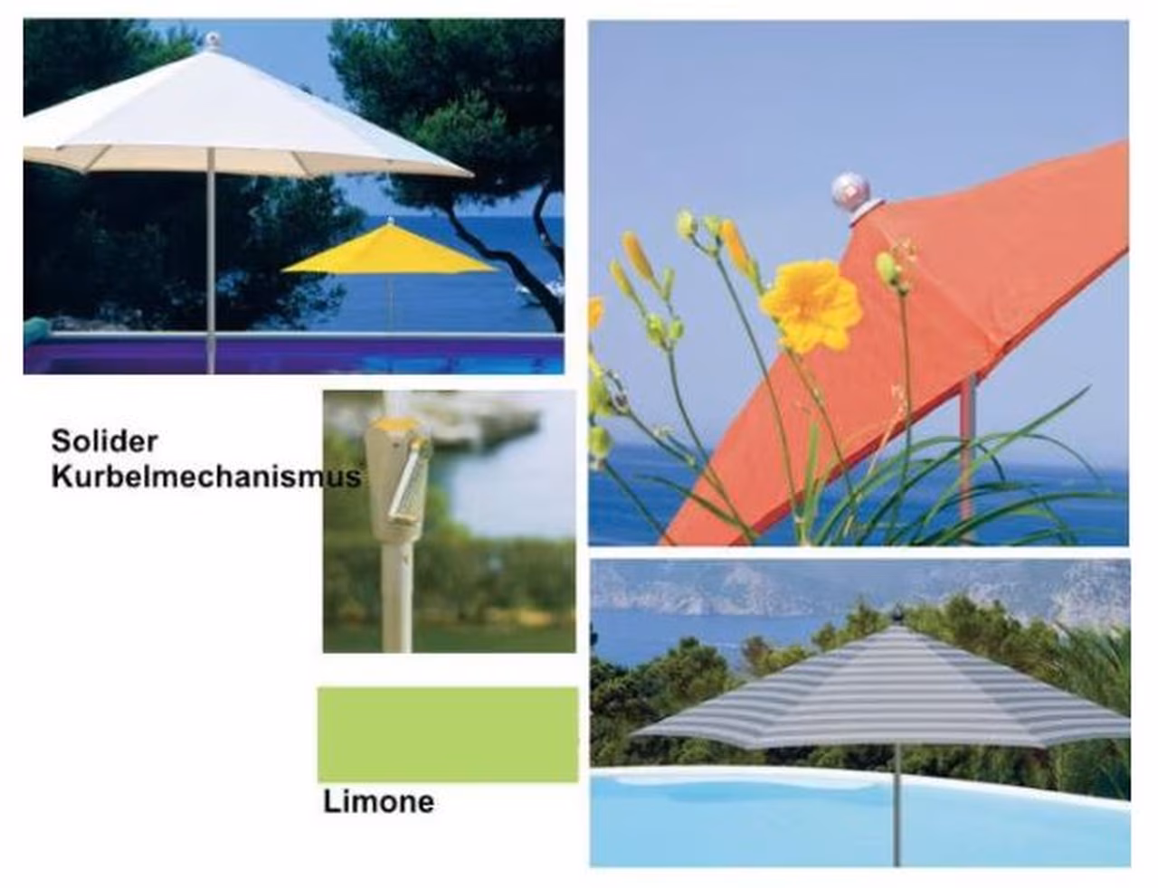 Art-Sonnenschirm d 340cm 6-teilig
