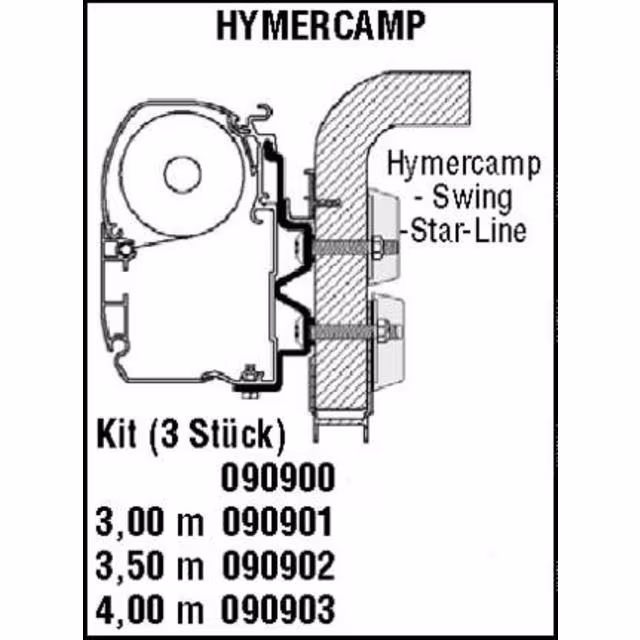 Hymercamp 400 cm - Leiste