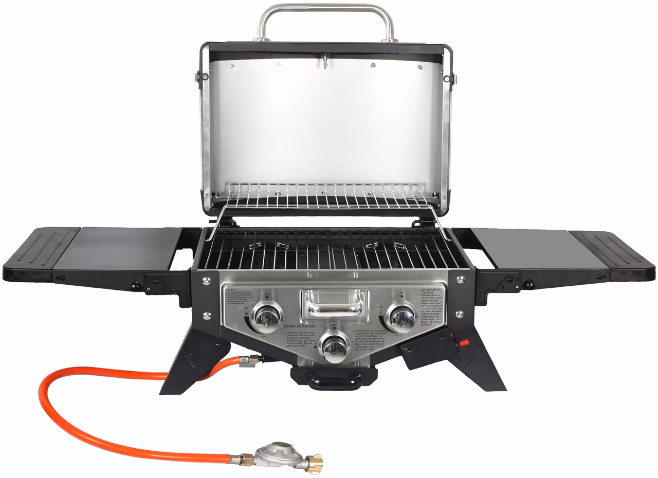 Tischgrill Medison silber 2Brenner+1Smokerbrenner