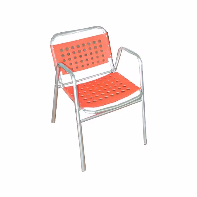 Alugestellsessel mit Kuststoff-Sitz- und Rückenteil